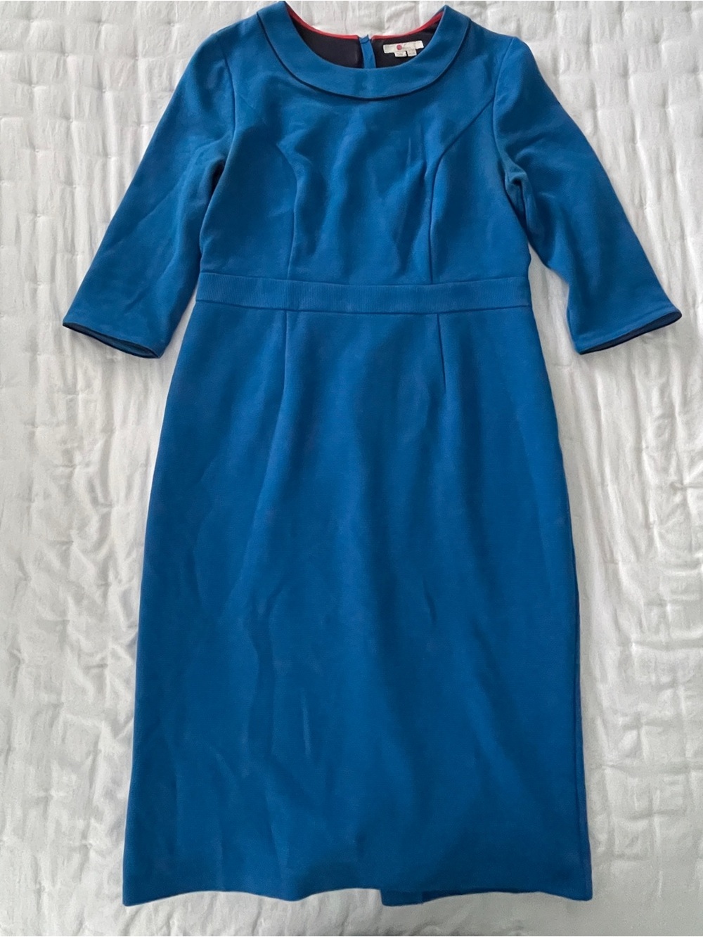 Boden Mia Ottoman Blue Sheath Dress Women's 14L